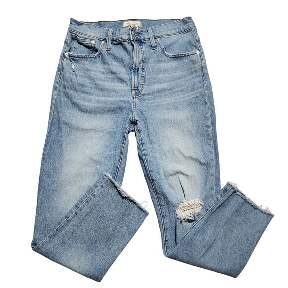 Madewell The Perfect Vintage Jean Straight Leg Size 30 Stretch Distressed - Picture 1 of 8